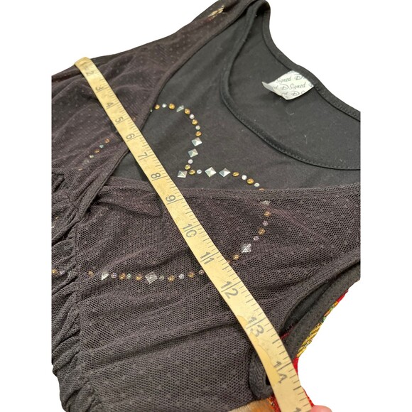 D-Signed Disney Black Mesh Metallic Heart Sleeveless Stretch Children's Dress XL - Picture 13 of 14